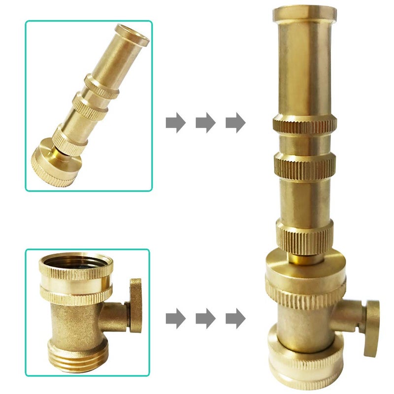 HQMPC Heavy Duty Brass Shut Off , Brass Water hose valve On/Off valve garden hose Connector (2PCS) +4 Extra Pressure Washers - Image 5